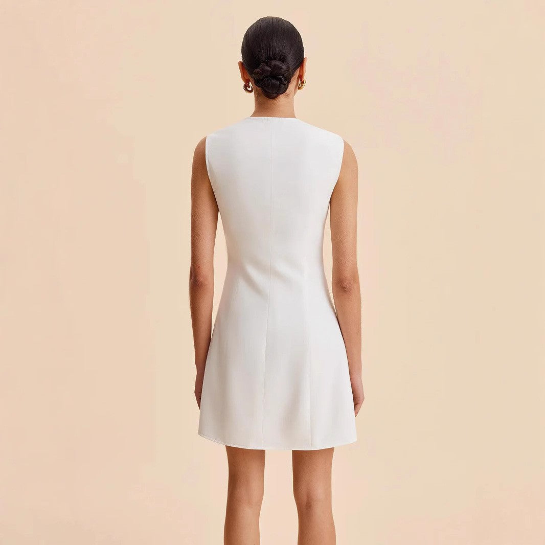 Elegant Solid Color Mid Waist Pencil Dress