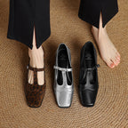 Chunky Mid-Heel Square Toe Pumps