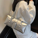 PU Leather Horizontal Square Shoulder Underarm Bag