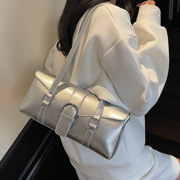 PU Leather Horizontal Square Shoulder Underarm Bag