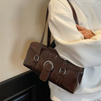 PU Leather Horizontal Square Shoulder Underarm Bag