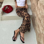 Leopard Print Fishtail Midi Skirt